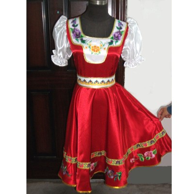 Custom Made Russian Folk Dance Costumes Dress For Adult Kids,Traditional Russia Performance Wear Stage Wear Long Dresses