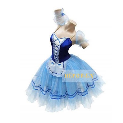 Custom Made Swan Lake Blue Ballet Tutu Dress With Leotard,Classical Ballet Tutu Costumes Tulle Dress Puff Skirt HB017
