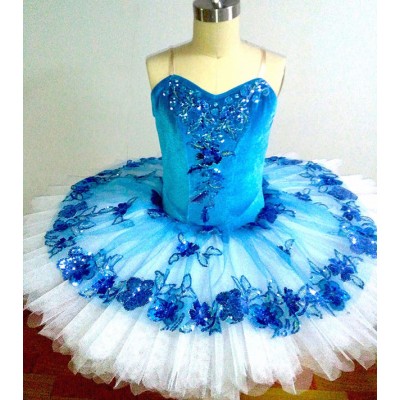 Blue Bird Ballet Dresses Anna Shi Classical Spandex Stage Tutu,Dashing Women Team Ballet Dance Wear Pancake Tutu