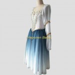 Dance Ballerina Long Romantic White and graduated Blue dress Ballet Tutus, Adult Girls Swan Lake Ballet Dress Custom Made
