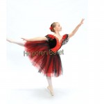 Customized Quixote's Spanish long Red and Black ballet dress with Lace sleeve for stage performance