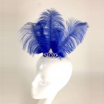Hand Made Blue Feather Nutcracker Ballet Headwear Headdress/ Custom Made Blue Bird Hair Accessory for ballet