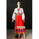 High Quality Kids Russia and Ukraine National Costumes Female Suit Russian Tradtional Clothing Dance Party Dress HF1279