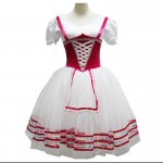 Custom Made Red  white Giselle Ballet Dress For Adult Or Children, short sleeved  Soft Ballet Dresses Retail Wholesale