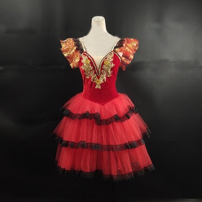 Professional Don Quixote Ballet Dresses,Red Black Ballet Romantic Dresses Drop Shipping Retail Wholesale