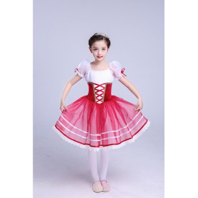 romantic ballet tutu for children ballerina kids lovely ballet dress in wine red,Giselle professional ballet tutu dress