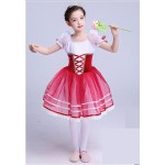 romantic ballet tutu for children ballerina kids lovely ballet dress in wine red,Giselle professional ballet tutu dress