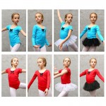 Children Short Sleeve Ballet Gymnastics Dance Leotard Set With Detachable Skirt Ballerina Bodysuit Training Wear