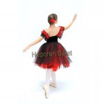 Customized Quixote's Spanish long Red and Black ballet dress with Lace sleeve for stage performance