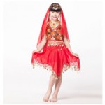  	Kids Belly Clothes Silk Veils Belly Dance Set Top&Skirt With All Decoration,Indian Belly Dancing Suits Indian Outfit Free Ship