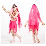  	Kids Belly Clothes Silk Veils Belly Dance Set Top&Skirt With All Decoration,Indian Belly Dancing Suits Indian Outfit Free Ship