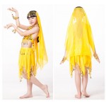  	Kids Belly Clothes Silk Veils Belly Dance Set Top&Skirt With All Decoration,Indian Belly Dancing Suits Indian Outfit Free Ship