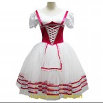 Custom Made Red  white Giselle Ballet Dress For Adult Or Children, short sleeved  Soft Ballet Dresses Retail Wholesale